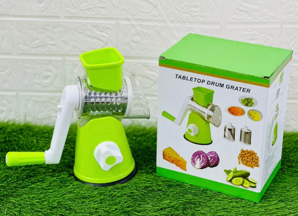 3-in-1 Tabletop Drum Grater & Vegetable Grinder