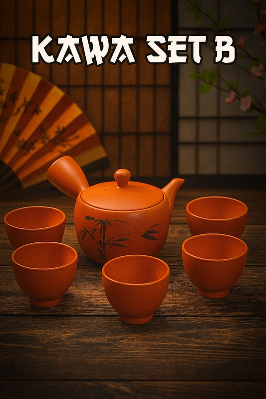 Japanese Kyusu Tea Set /Handcrafted Ceramic Kawa Set