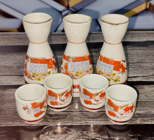 Exclusive Japanese Sake Set 3 Bottles + 4 Cups