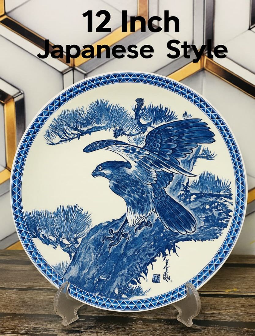 Traditional 12-Inch Japanese π―π΅ Imari Porcelain Plate πβ Red & Blue Floral Art Platterπππ