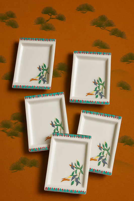 Japanese Ceramic Kabab Plates set β Hand-Painted