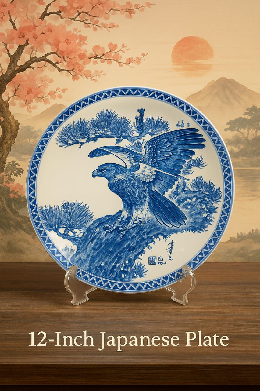 Traditional 12-Inch Japanese π―π΅ Imari Porcelain Plate πβ Red & Blue Floral Art Platterπππ