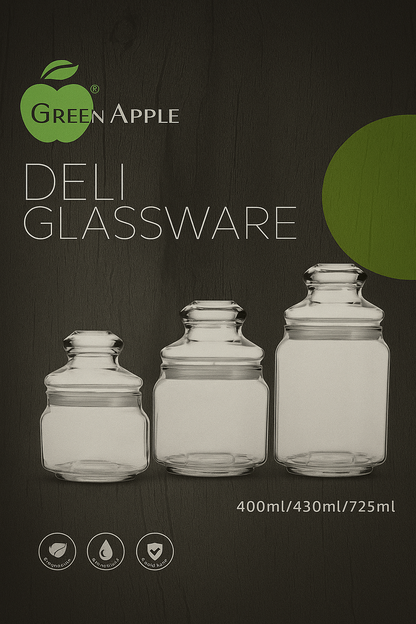 Green Apple 3-Piece Airtight Jar Set –