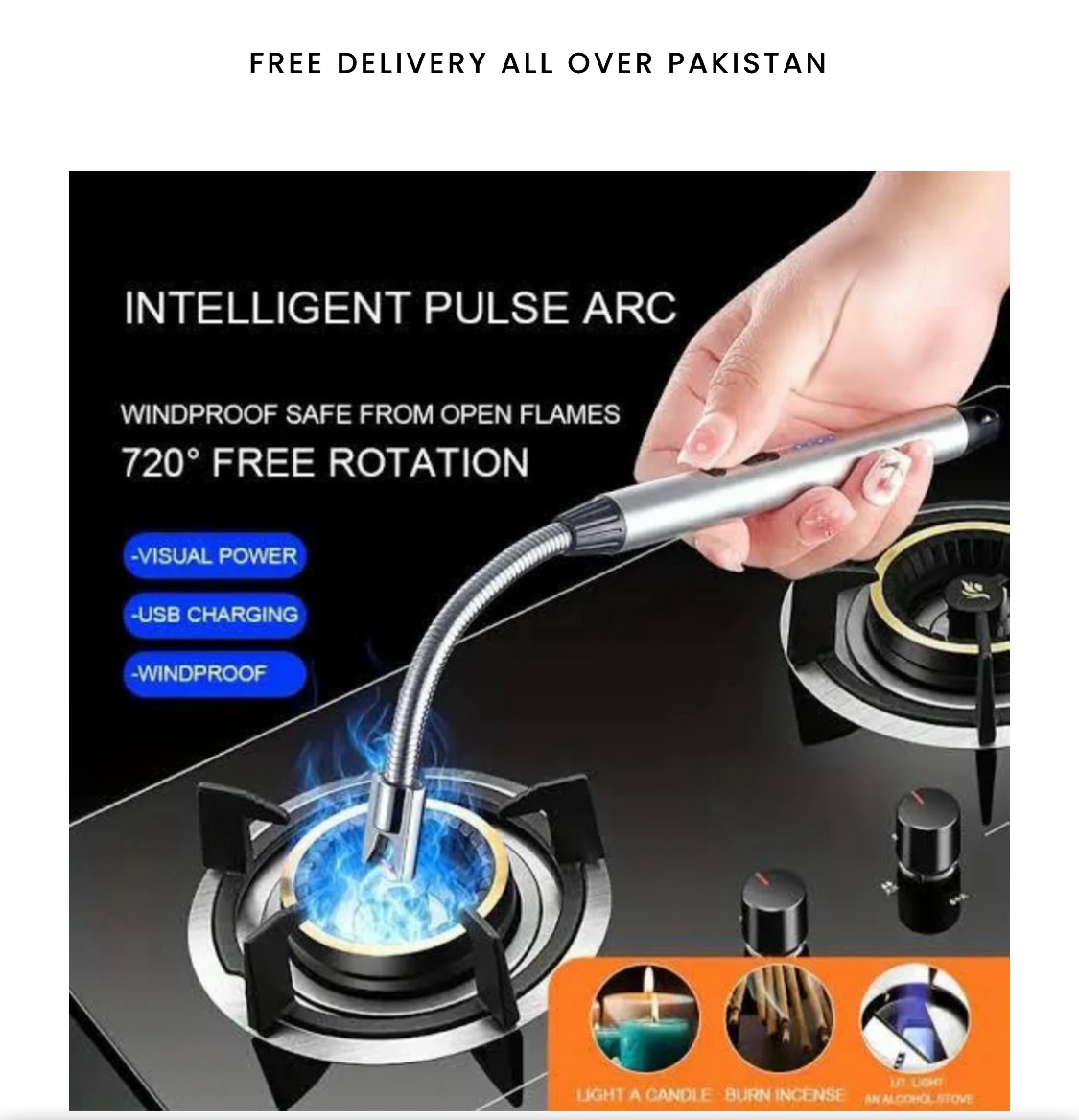 Rechargeable Electric Lighter – Windproof, Flameless & USB Charging