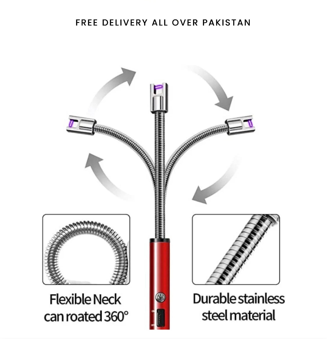 Rechargeable Electric Lighter – Windproof, Flameless & USB Charging