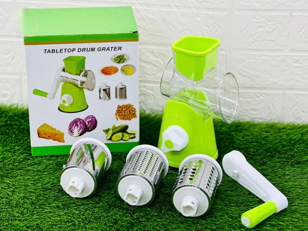 3-in-1 Tabletop Drum Grater & Vegetable Grinder