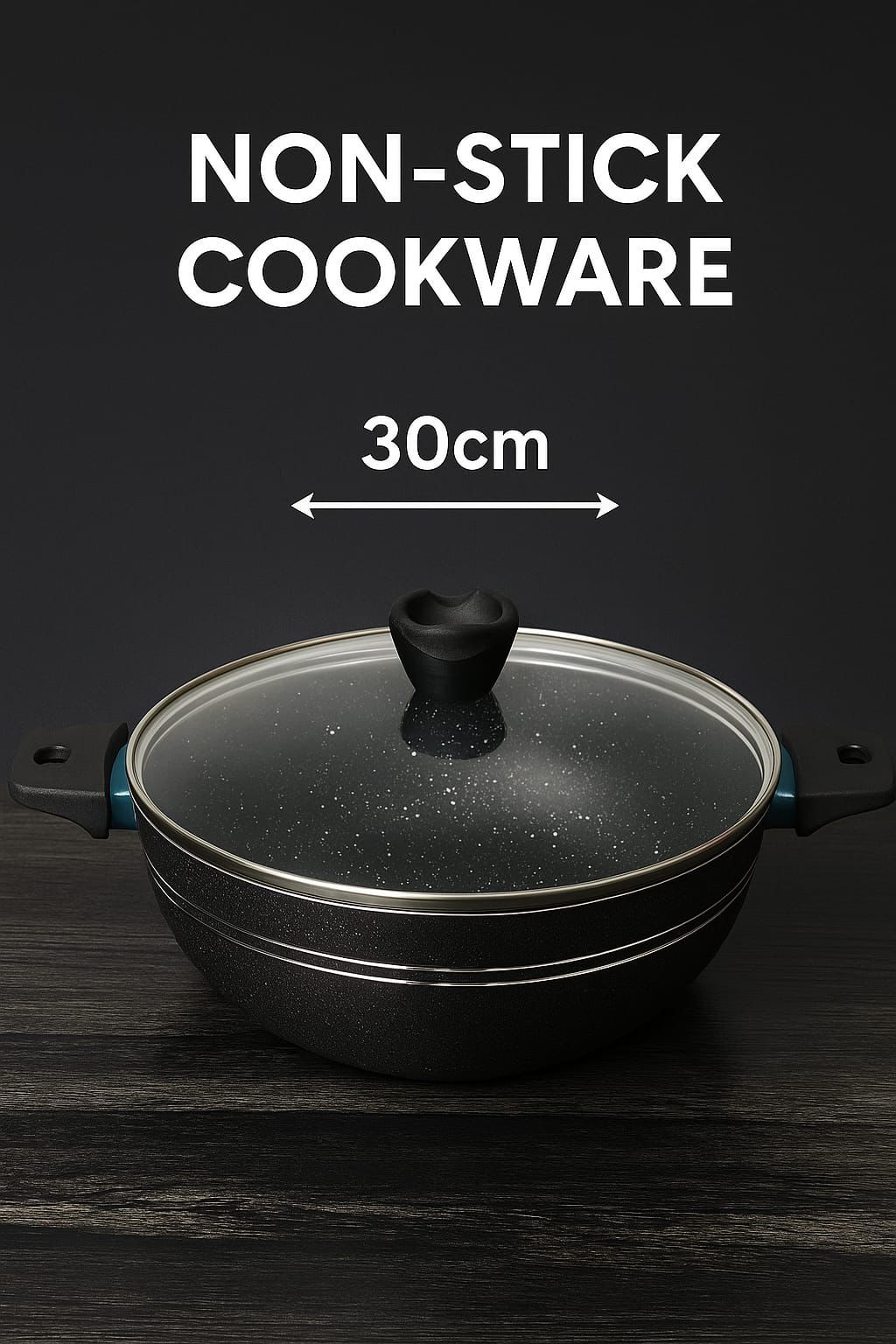 Branded Original Tefal Non-Stick Karahi Set in(2 clours Red & black)