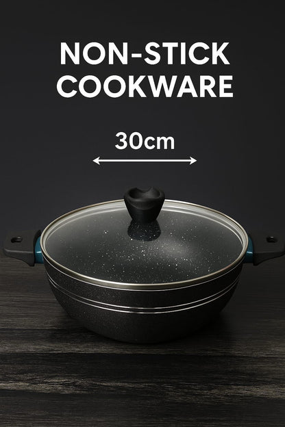 Branded Original Tefal Non-Stick Karahi Set in(2 clours Red & black)