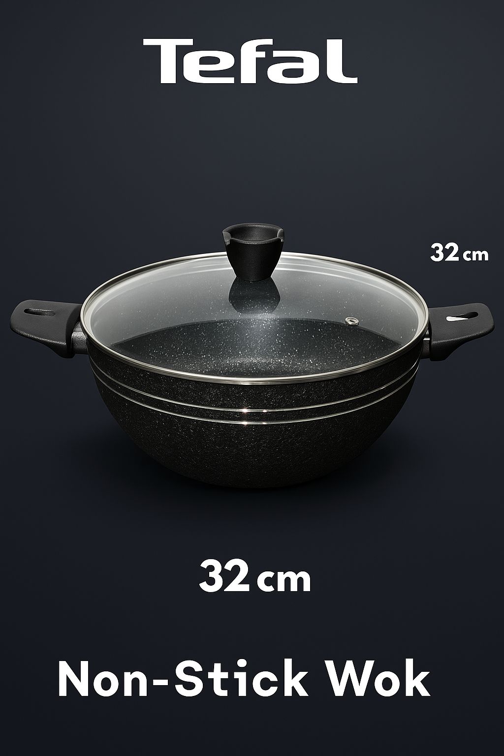 Branded Original Tefal Non-Stick Karahi Set in(2 clours Red & black)