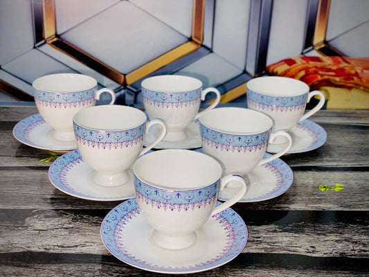 6 Pcs Elegant Cups & Saucers Set