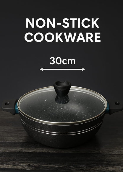 Tefal Non-Stick Cookware – 30cm (2 Colors: Red ❤️& Black 🖤) | Made in France 🇫🇷 | No.1 Brand