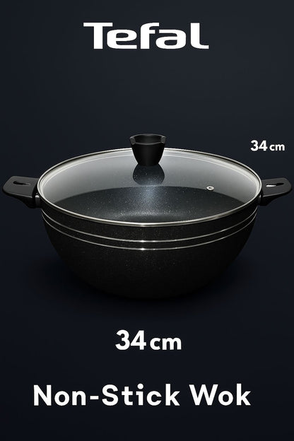 Tefal Non-Stick Cookware – 34cm (2 Colors: Red ❤️and black 🖤) | Made in France 🇫🇷 | No.1 Brand