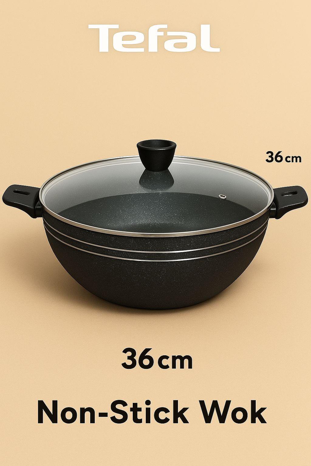 Tefal Non-Stick Cookware – 36cm (2 Colors: Red ❤️and black 🖤) | Made in France 🇫🇷 | No.1 Brand