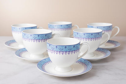 6 Pcs Elegant Cups & Saucers Set