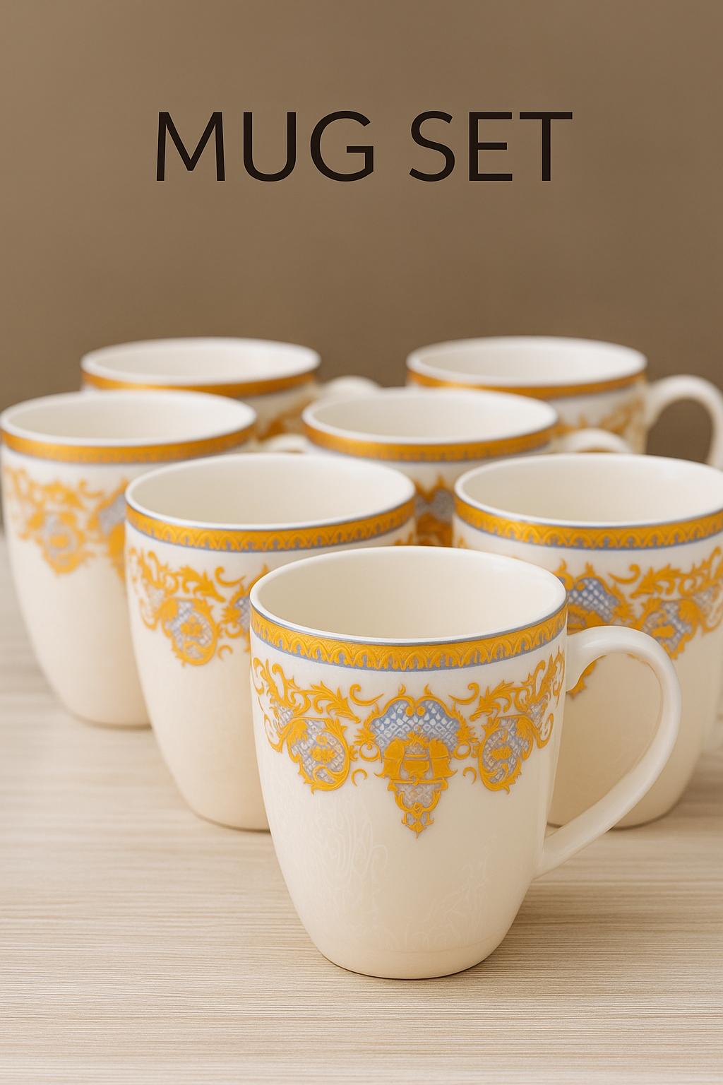 Premium Ceramic Mug Set 😍– 6 Pieces