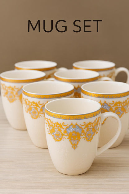 Premium Ceramic Mug Set 😍– 6 Pieces
