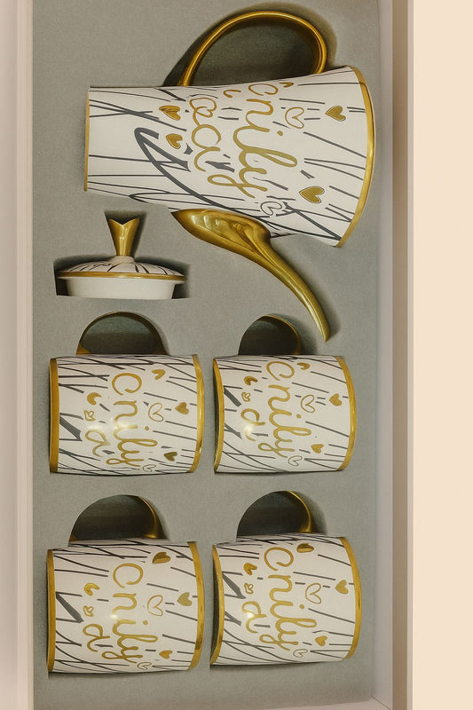 Only You White & Golden Tea Set  | Elegant Luxury Design